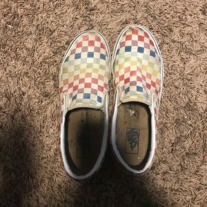 rainbow slip on vans